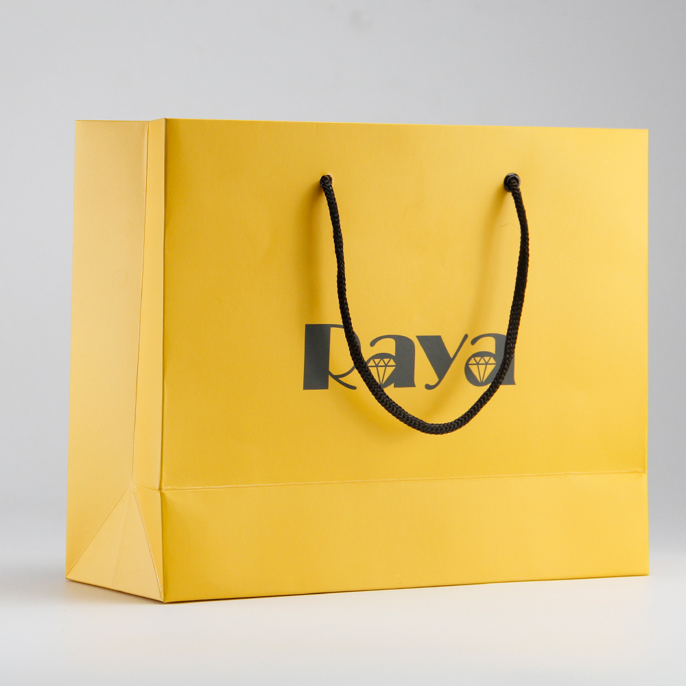 Black Logo Yellow Paper Gift Bag