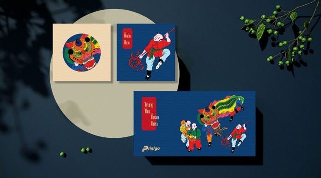 Moon Cake Packaging Folding Pink Box with Ribbon