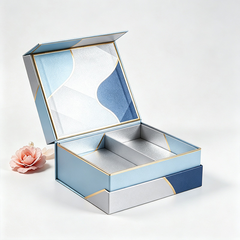 .Luxury Cosmetic Paper Gift Box with Ribbon for Jewelry
