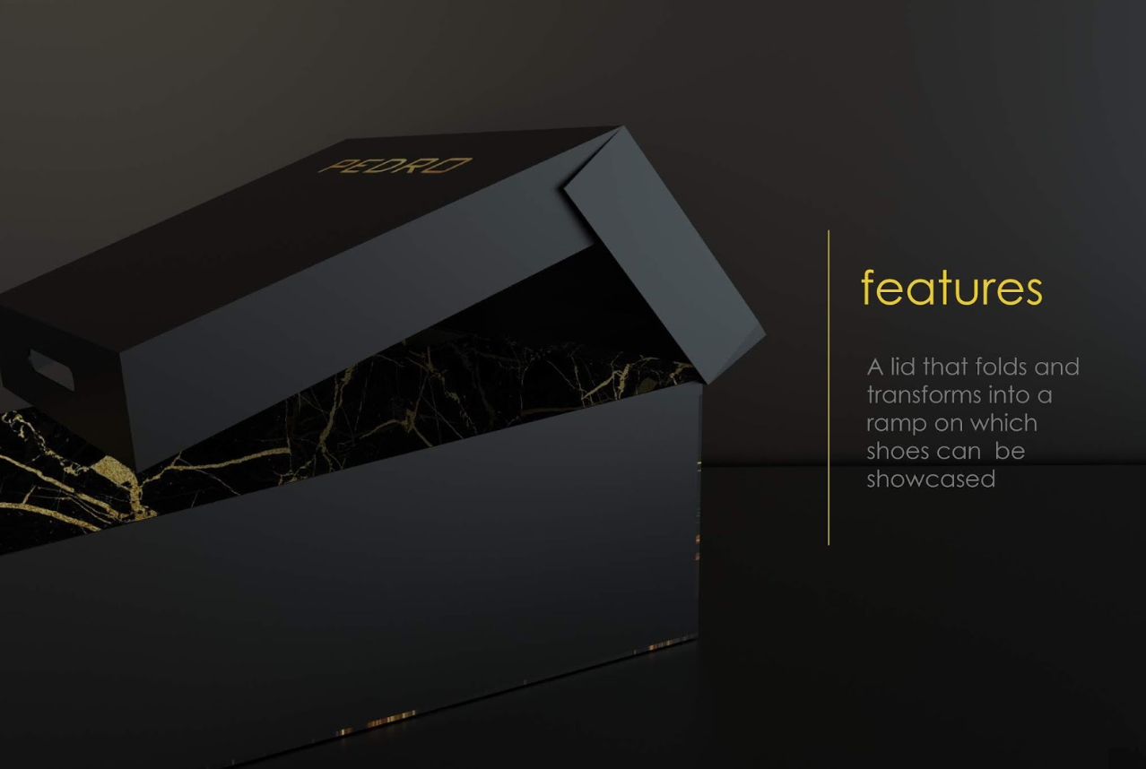 Black Shoes Packaging Lid and Bottom Box