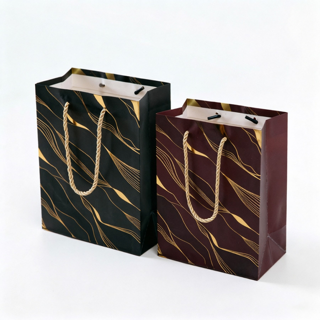 Stylish Middle Pack Art Paper Bags with Custom Logo Design