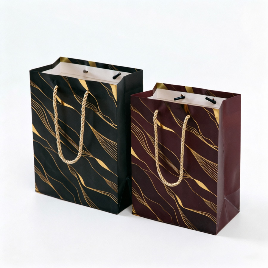 Stylish Middle Pack Art Paper Bags with Custom Logo Design