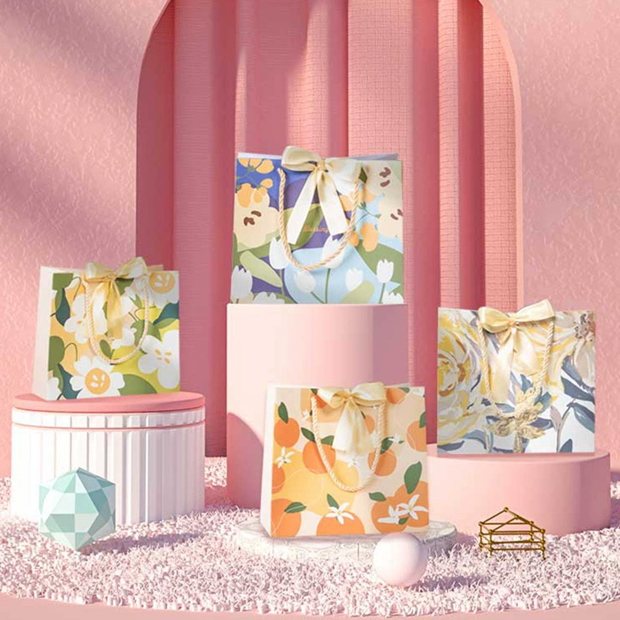 Elegant Jewelry Carrier Art Paper Bag for Printing