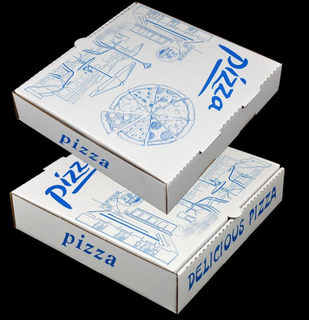 White Pizza Packaging Corrugated Paper Box