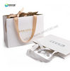 White Gold Foil Art Paper Gift Bag with Ribbon Bow