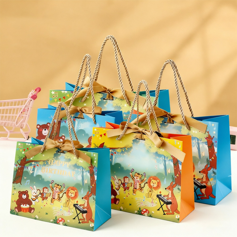 Customizable Creative Paper Shopping Bag with Comfortable Hand Length Handle