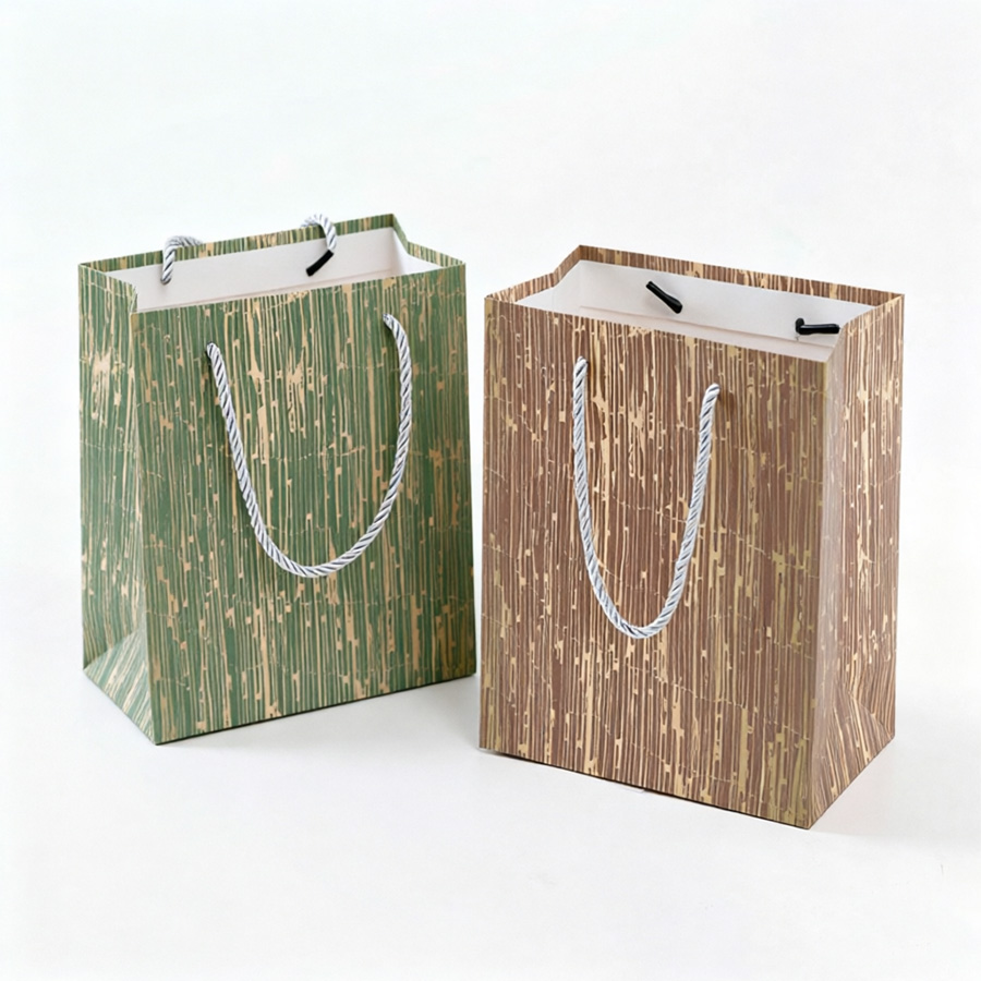 Eco-Friendly Rectangle Paper Bags with Personalized Logo Designs