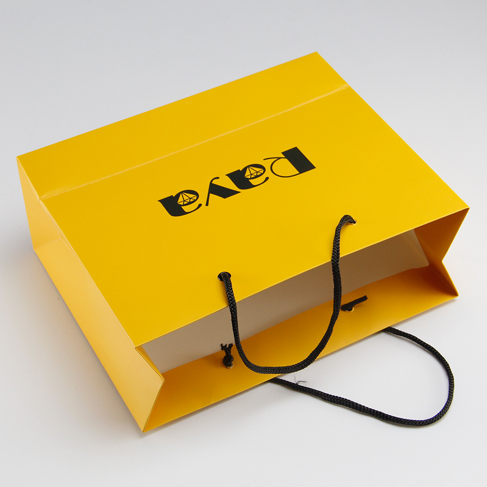 Black Logo Yellow Paper Gift Bag