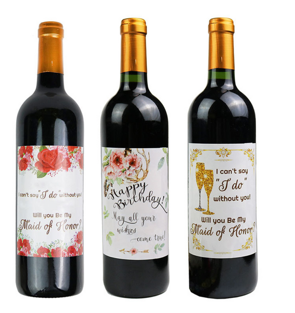 Red Wine Bottle Adhesive Label