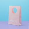 Round Hole Pink Paper Gift Bag