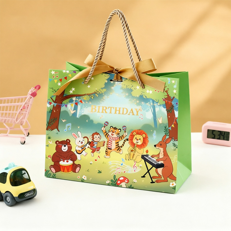 Customizable Creative Paper Shopping Bag with Comfortable Hand Length Handle