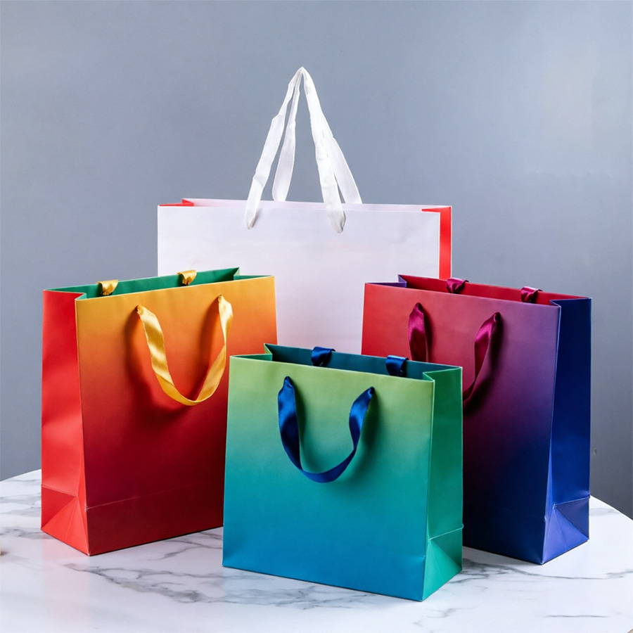 Personalized Rectangle Paper Gift Bags with Custom Printing Options