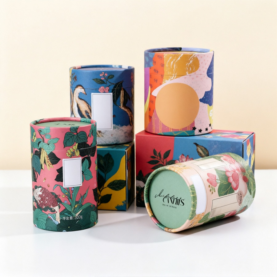 Premium Round Paper Boxes with Custom Hot Stamping Options
