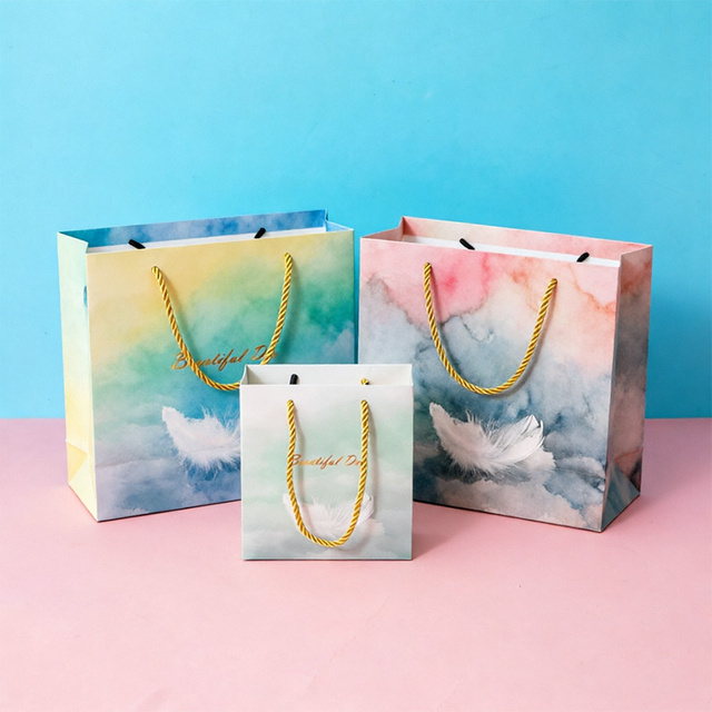 High-Quality Rectangle Printed Paper Bags for Retail and Events