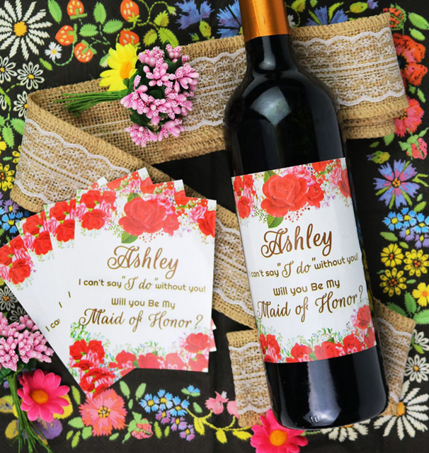 Red Wine Bottle Adhesive Label