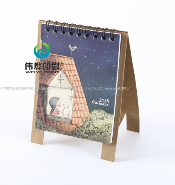 Kraft Paper Mini Cartoon Table Calendar