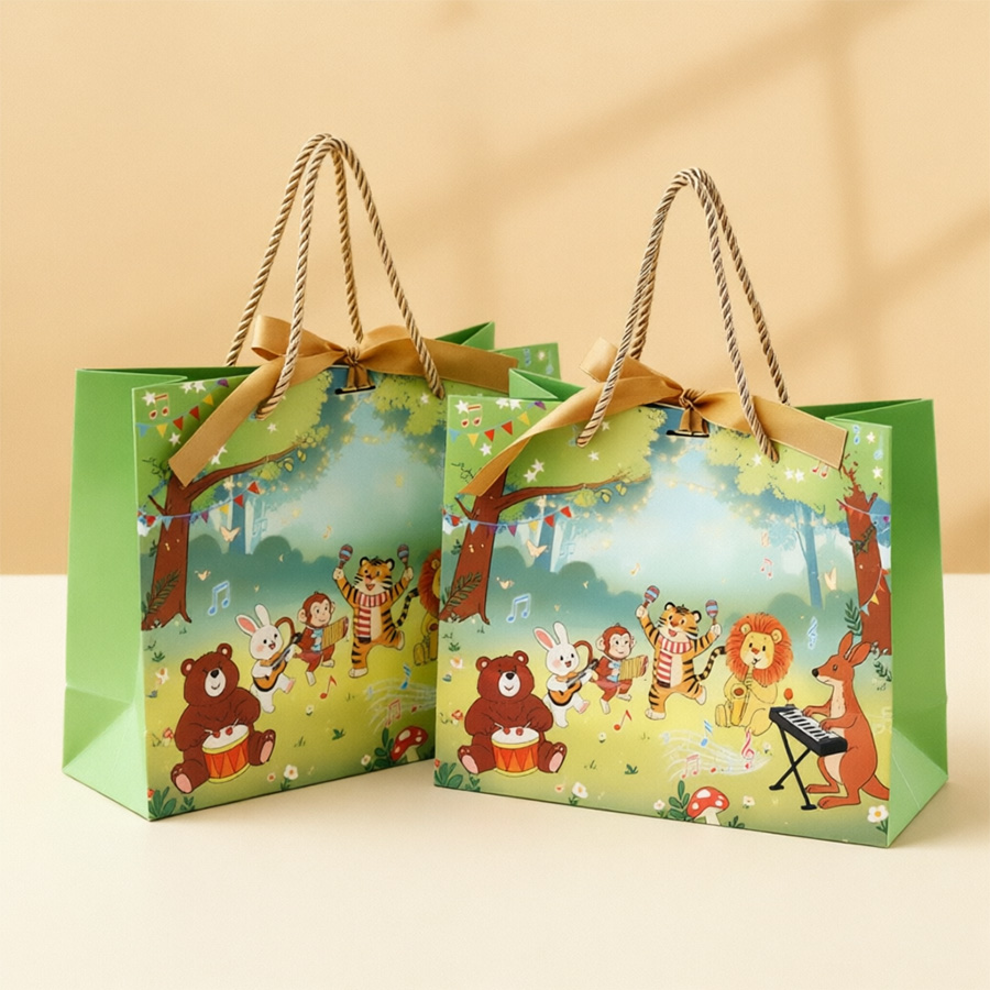 Customizable Creative Paper Shopping Bag with Comfortable Hand Length Handle