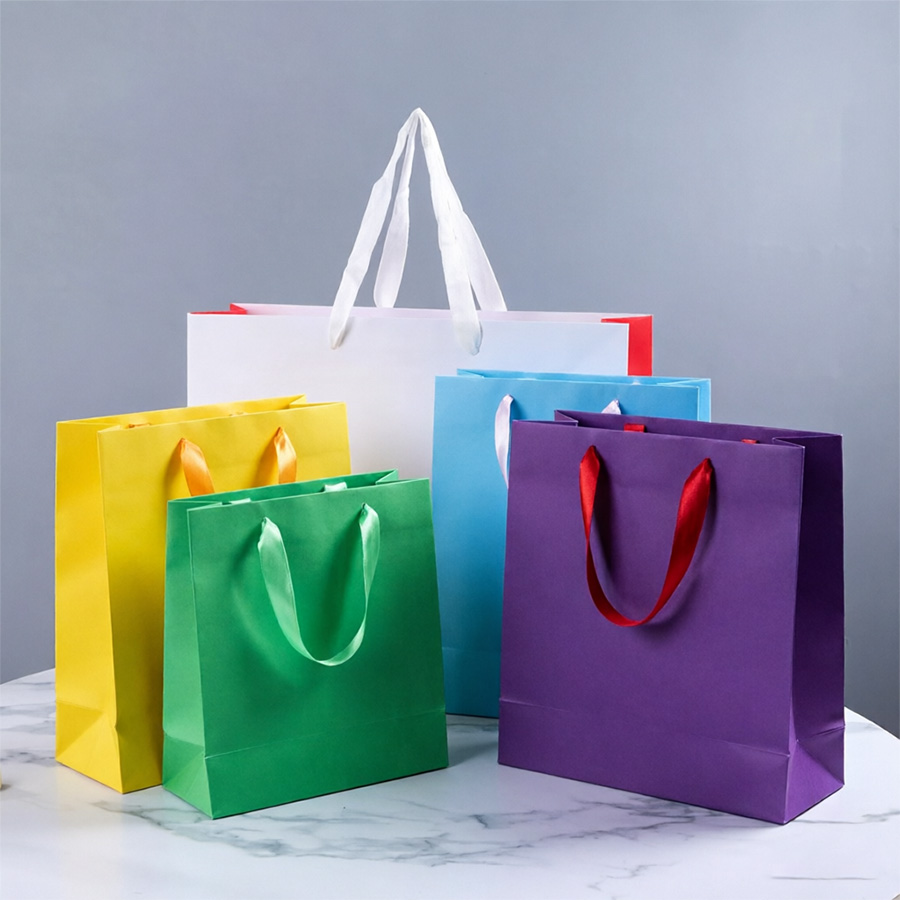 Personalized Rectangle Paper Gift Bags with Custom Printing Options
