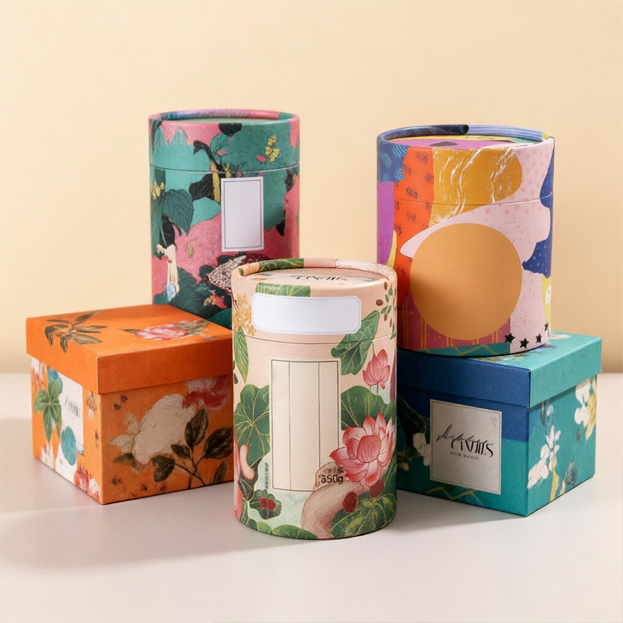 Premium Round Paper Boxes with Custom Hot Stamping Options