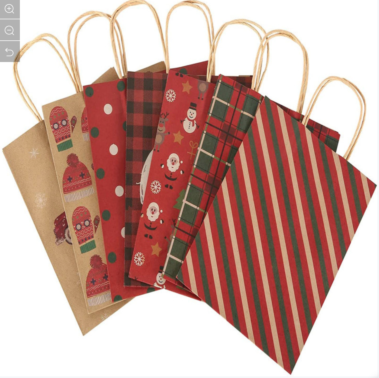 Christmas Desgin Paper Gift Bag with Twist Handle