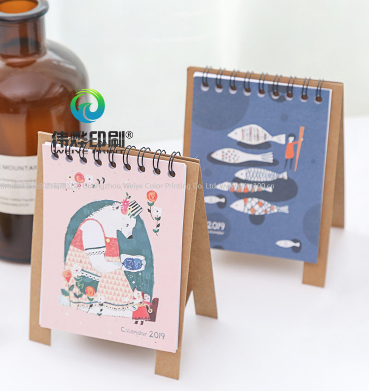 Kraft Paper Mini Cartoon Table Calendar