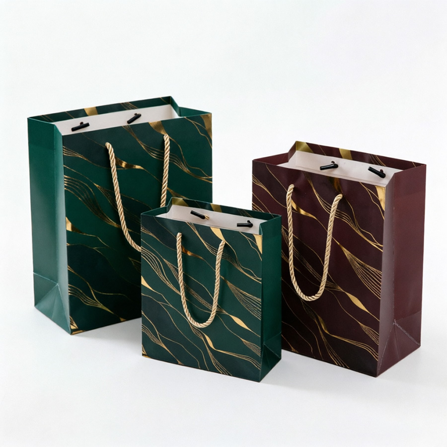 Stylish Middle Pack Art Paper Bags with Custom Logo Design
