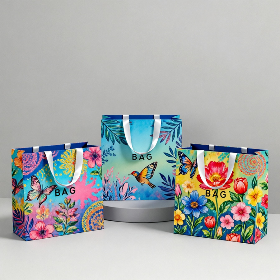 Eco-Friendly Rectangle Paper Bags with Personalized Logo Printing