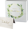 White & Green Packaging Paper Magnet Box with Ribbon