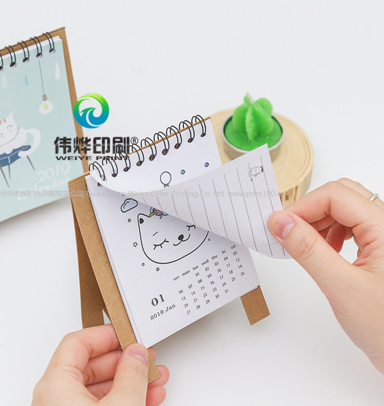 Kraft Paper Mini Cartoon Table Calendar