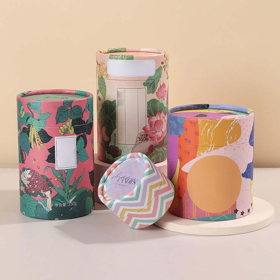 Premium Round Paper Boxes with Custom Hot Stamping Options
