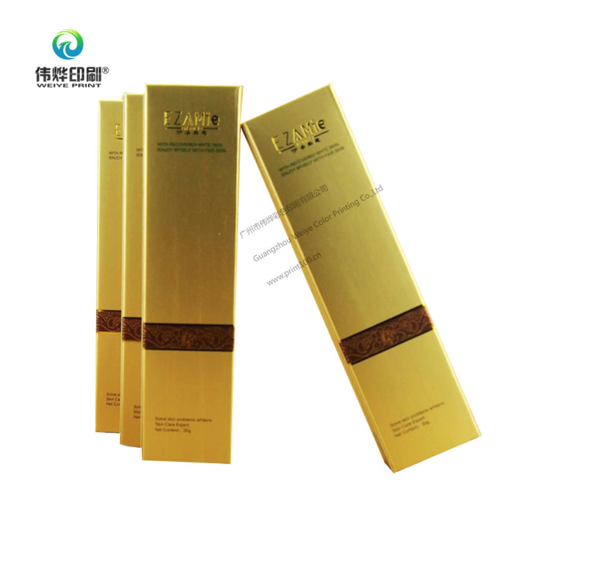 Gold Foil Cosmetic Packaging Art Paper Box