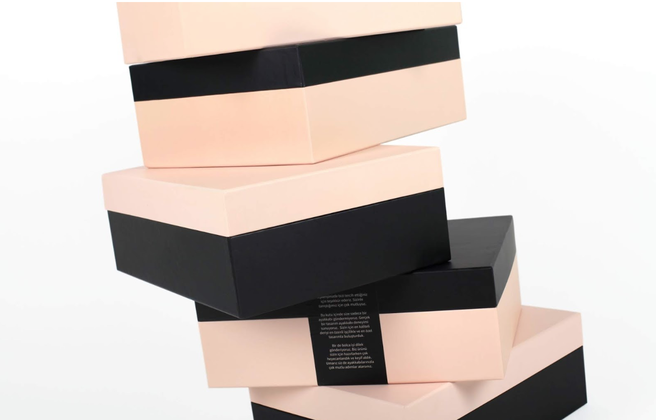 Pink Shoes Packaging Lid and Bottom Box