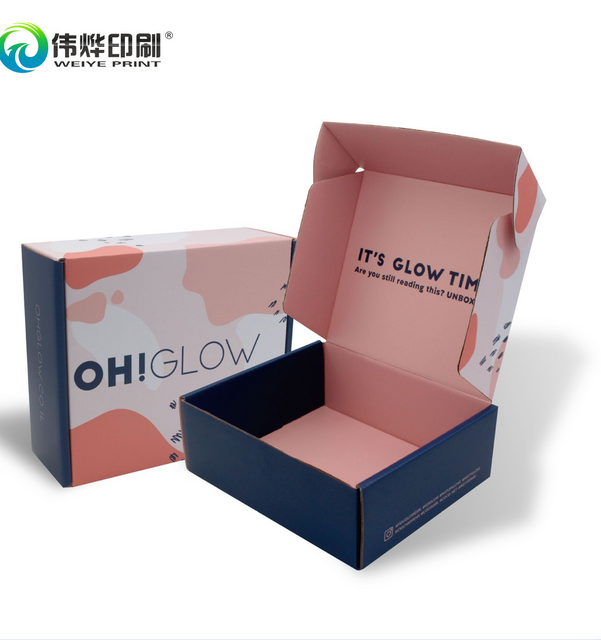 Pink & Blue Foldabel Corrugated Paper Box