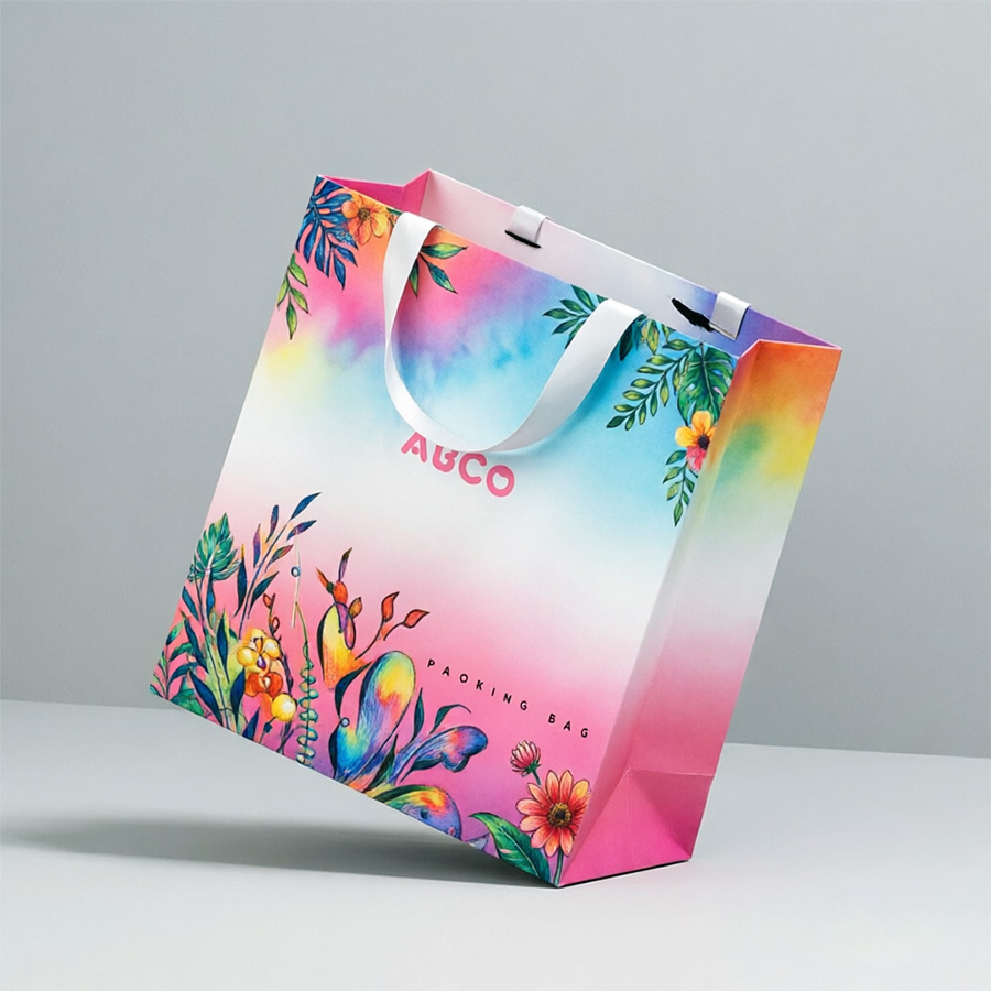 Eco-Friendly Rectangle Paper Bags with Personalized Logo Printing