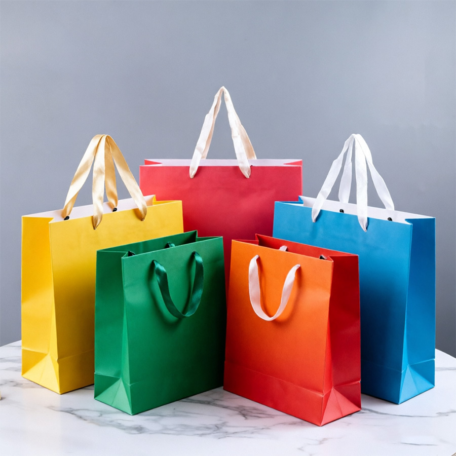 Personalized Rectangle Paper Gift Bags with Custom Printing Options