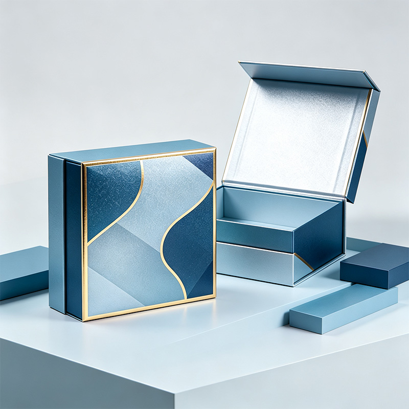 .Luxury Cosmetic Paper Gift Box with Ribbon for Jewelry
